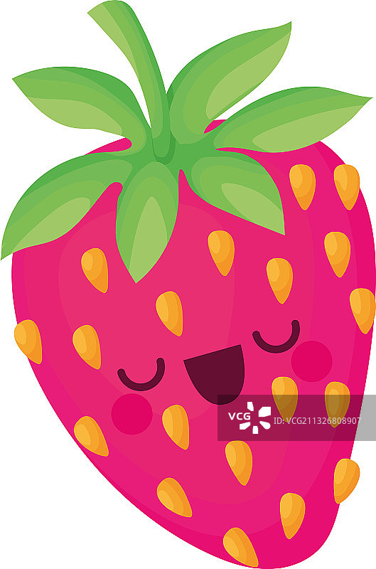 卡哇伊草莓，种子是粉红色的图片素材