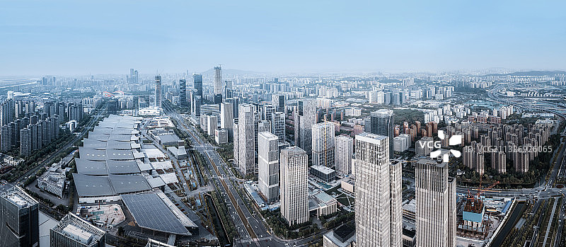 航拍南京河西cbd城市建筑图片素材