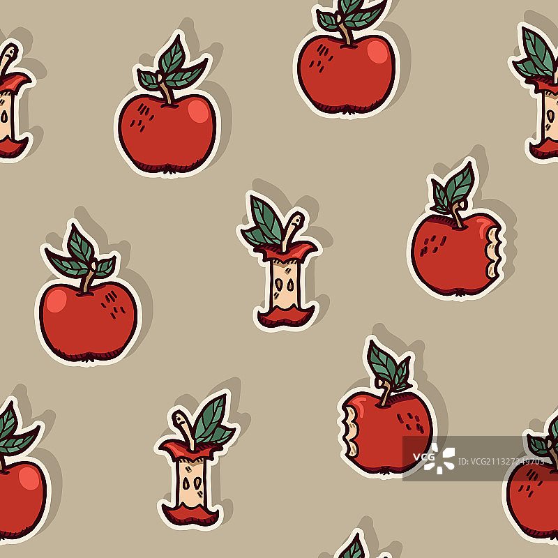 甜红的苹果上砂米色无缝图片素材