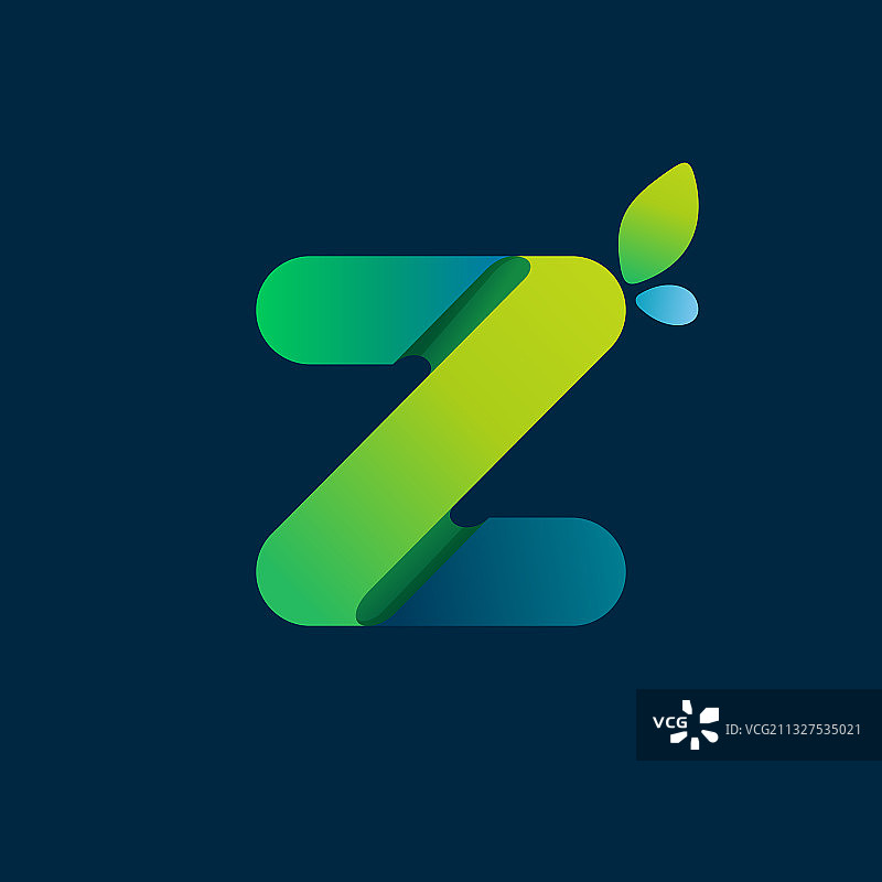 Z字绿色渐变生态标志图片素材
