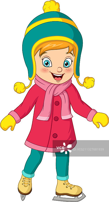 可爱的小女孩穿着冬天的衣服图片素材