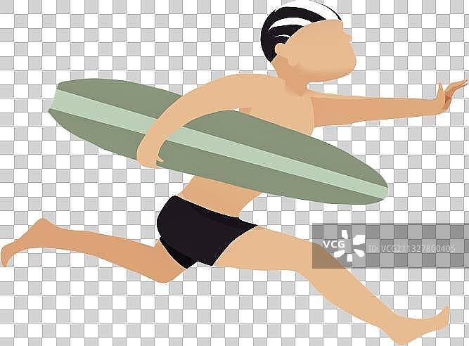 跑冲浪板奔跑的人图片素材