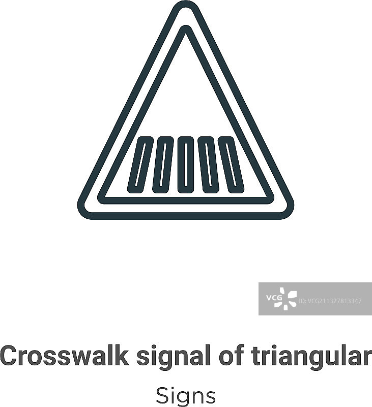 人行横道信号三角形轮廓图标细图片素材