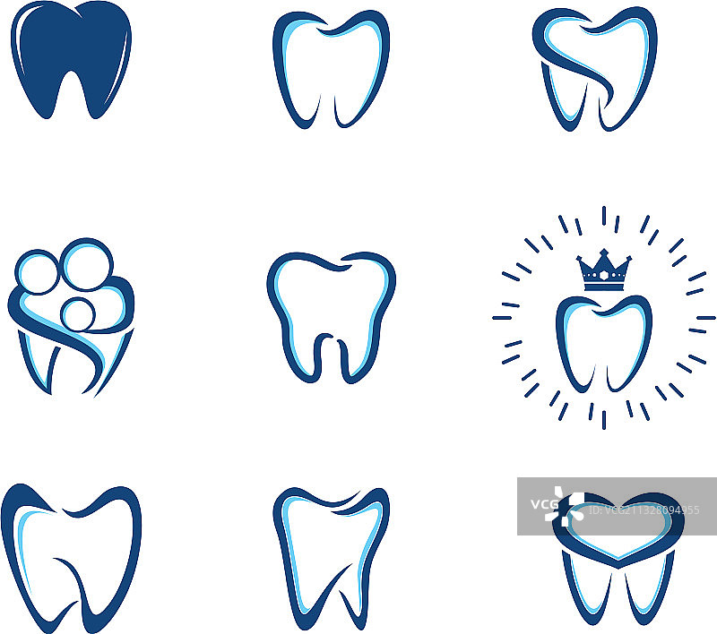 牙科标志设置牙科药物模板图片素材