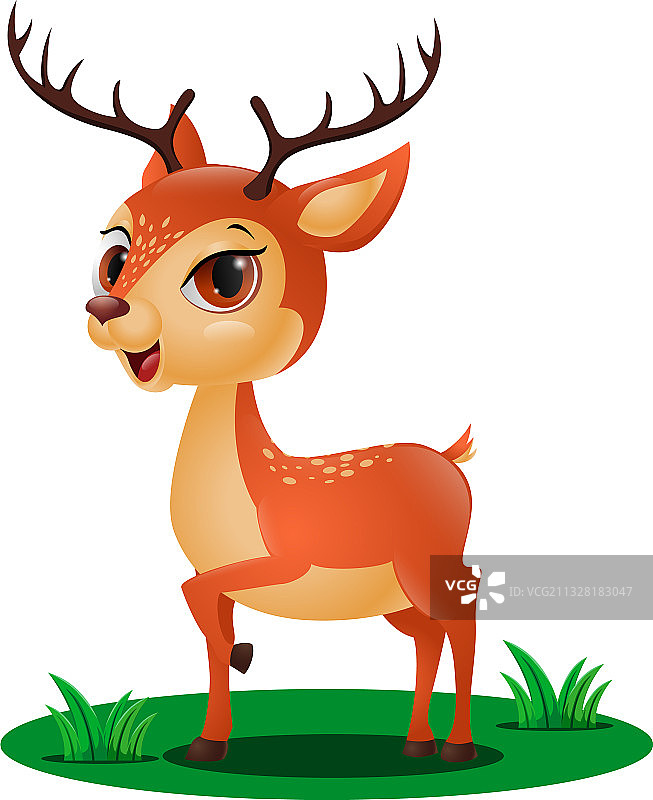 草丛里可爱的小鹿图片素材