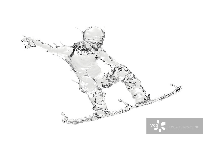 水质感单板滑雪图片素材