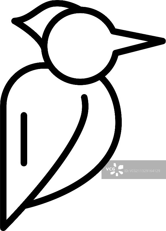 羽毛啄木鸟图标轮廓风格图片素材