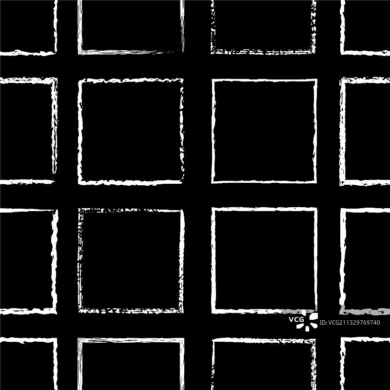 白色细胞正方形黑色无缝图案图片素材