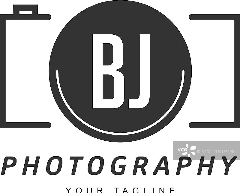 Bj字母标志设计与相机图标图片素材