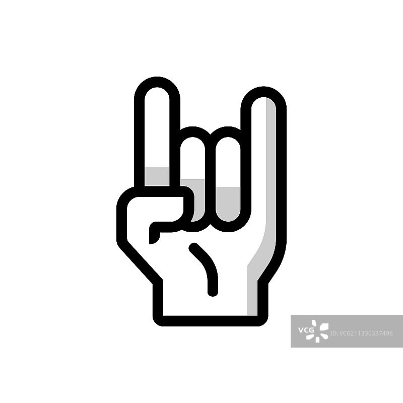 摇滚手标志标志卡通金属手手指图片素材