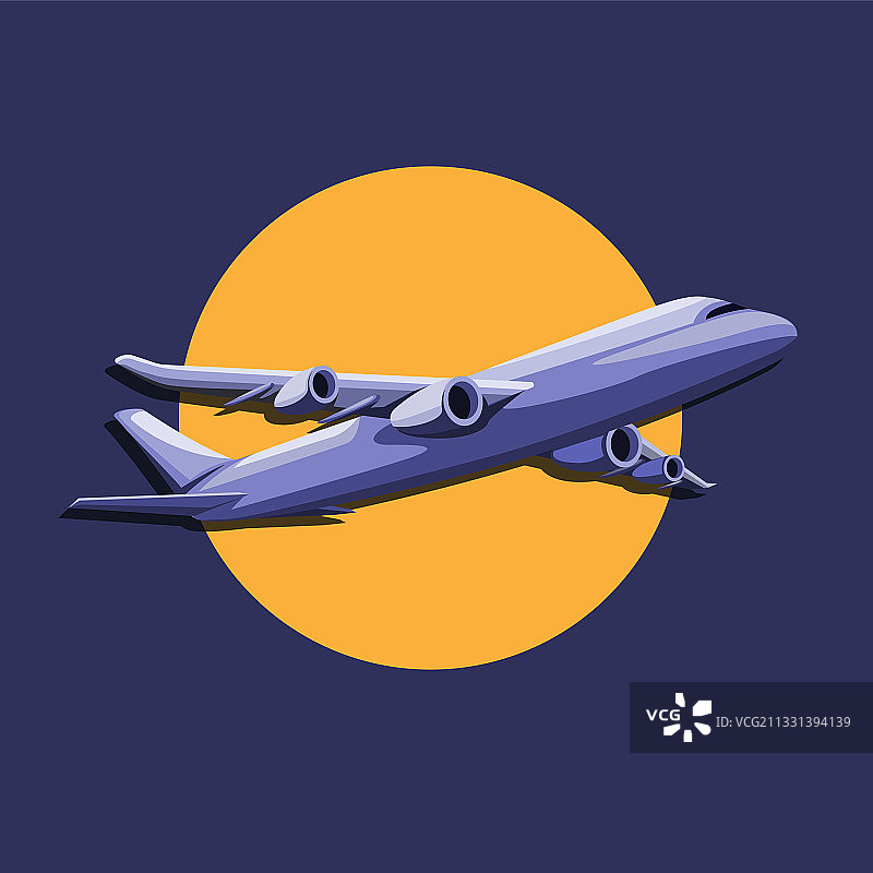 飞机飞行与太阳标志符号概念图标图片素材