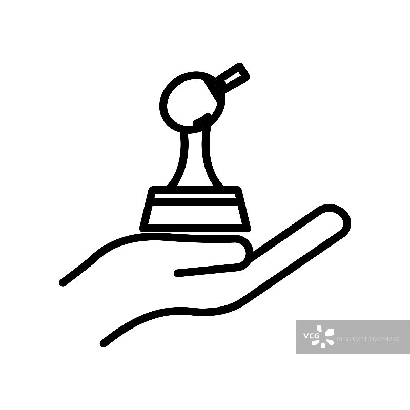 手线图标与奖杯乒乓球图标图片素材