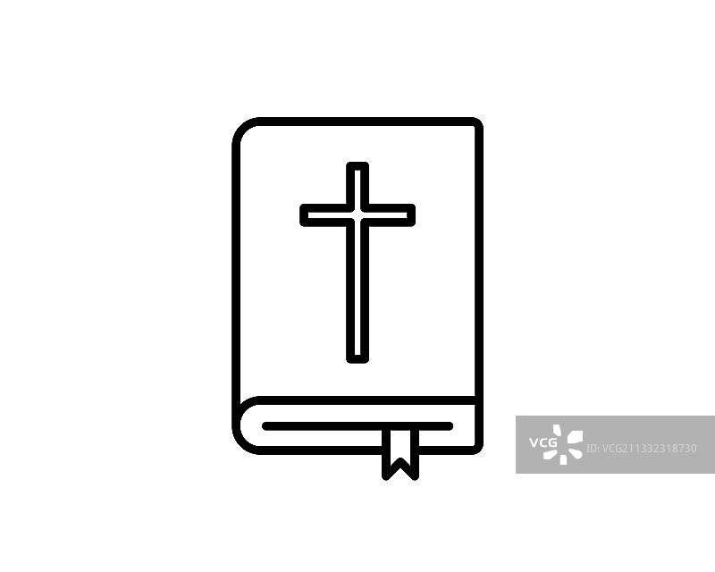 圣经图标在流行的平面风格孤立在灰色图片素材