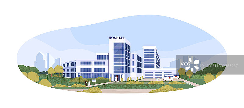 现代建筑的公立医院或诊所图片素材