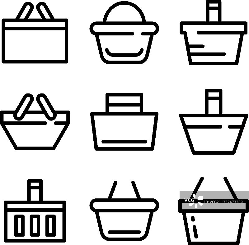 购物篮图标或标志孤立标志符号图片素材