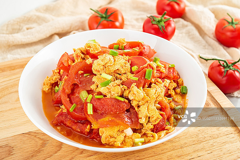 中国家常菜西红柿炒蛋图片素材
