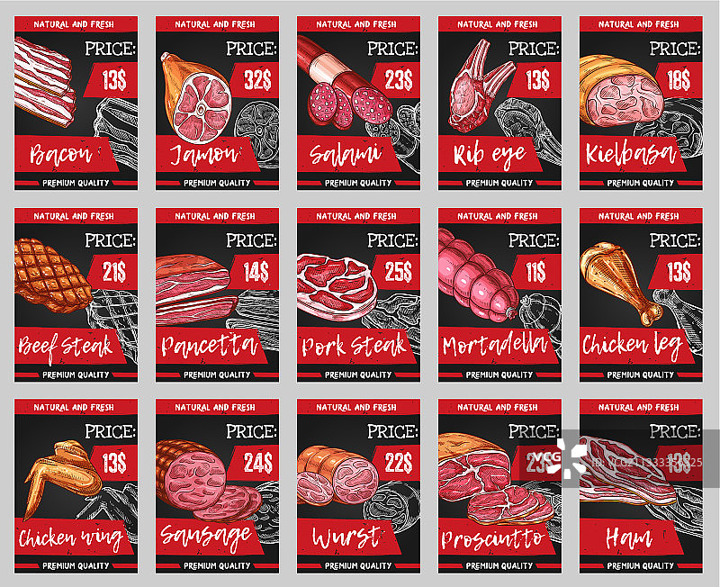 肉品市场，肉店产品横幅图片素材