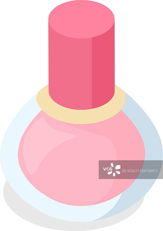 粉色指甲油瓶子上的香水隔离图片素材