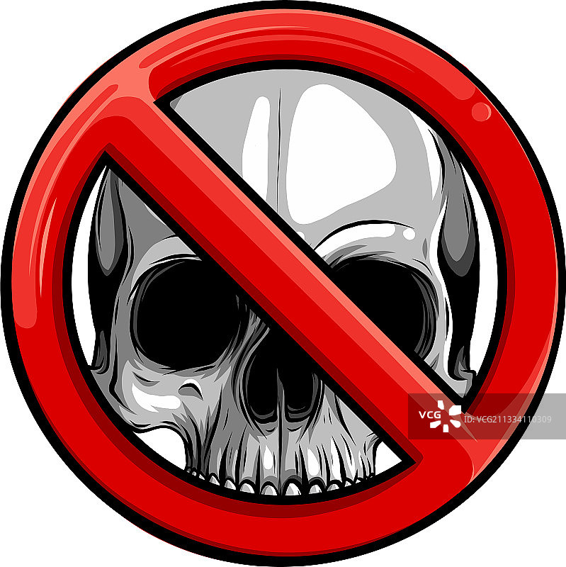 禁止警告骷髅图标图片素材