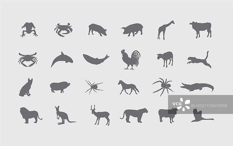 24种动物图标设计图片素材