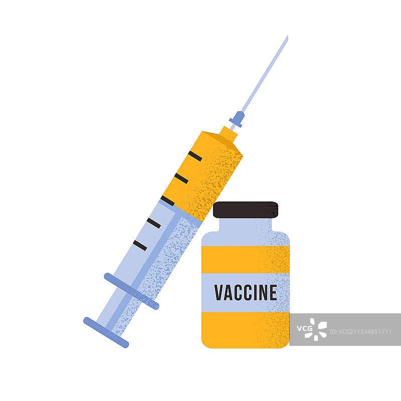 医用注射器和瓶状COVID-19疫苗图片素材