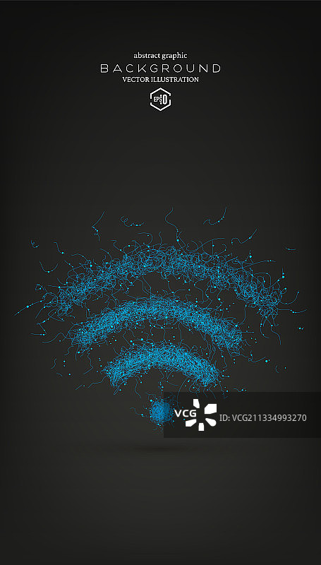 曲线手绘的手机wifi科技通讯信号，矢量抽象商务符号图片素材