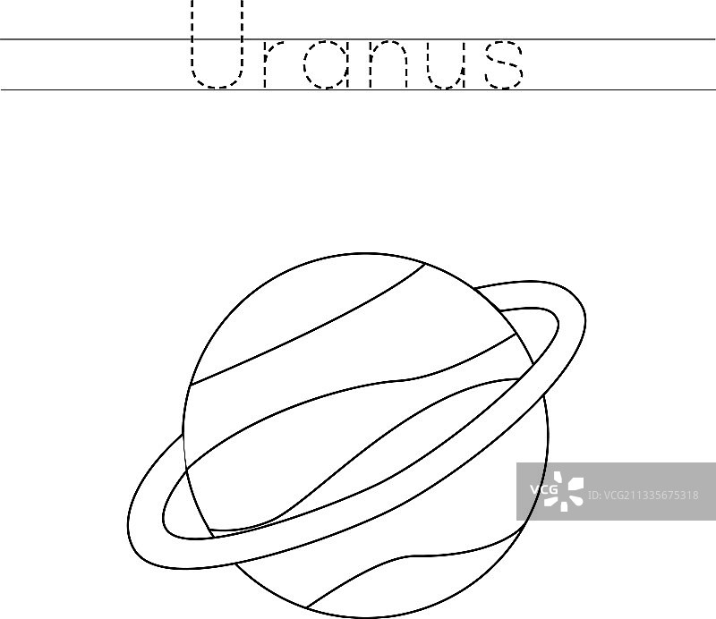 追踪字母与天王星写作练习图片素材
