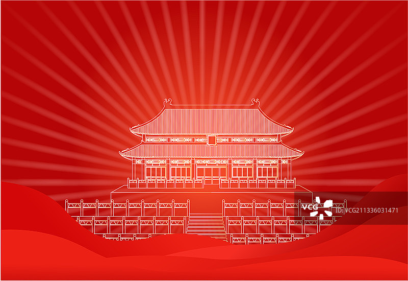 中国传统建筑矢量插画图片素材