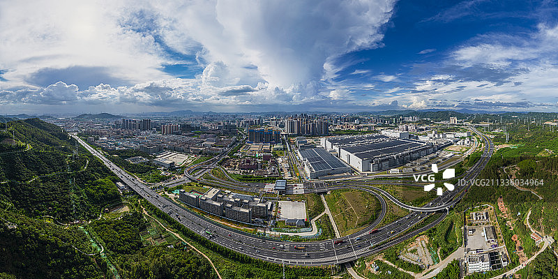 深圳光明区全景城市风光图片素材