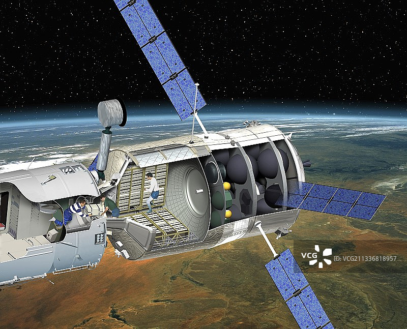 ATV与国际空间站对接，艺术品图片素材