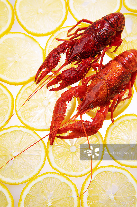 夏天,清新的,小龙虾,柠檬图片素材