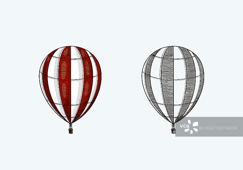 老式热气球复古飞行图片素材