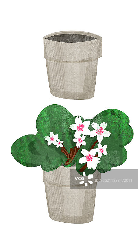 花盆盆栽插画元素图片素材
