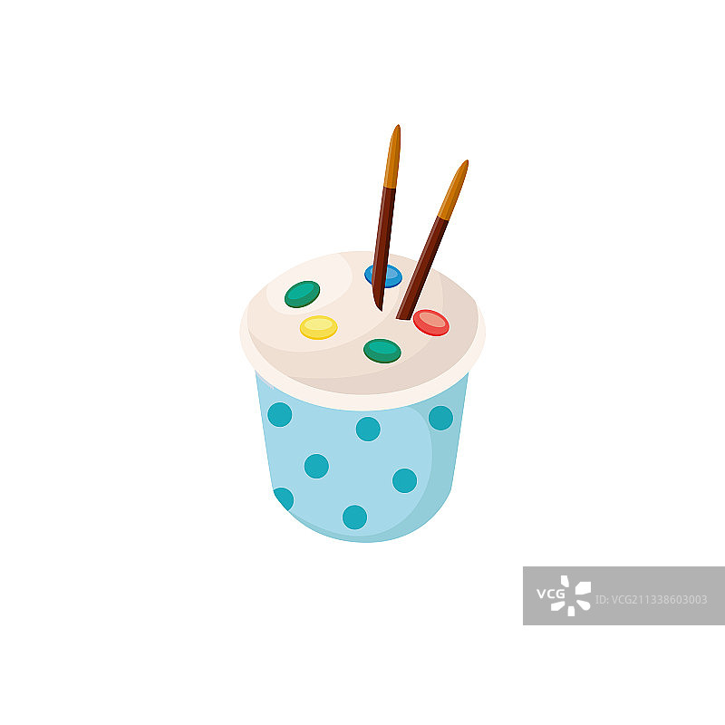 冰淇淋和糖果放在一次性杯子里图片素材