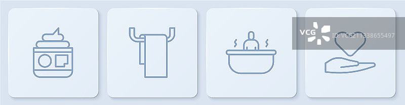 设定线霜或洗液美容管浴缸图片素材