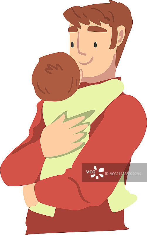 快乐的年轻爸爸拥抱他的育儿之路图片素材
