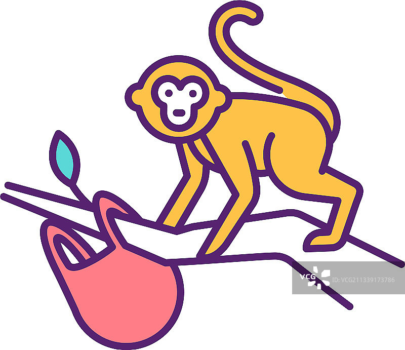 丛林猴子RGB颜色图标图片素材