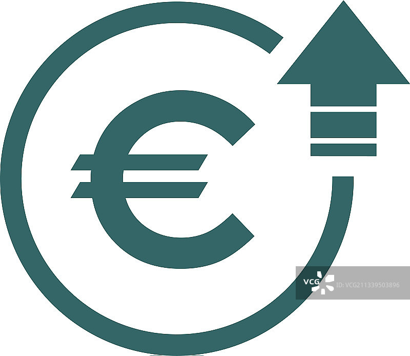 成本符号欧元增加图标符号形象图片素材