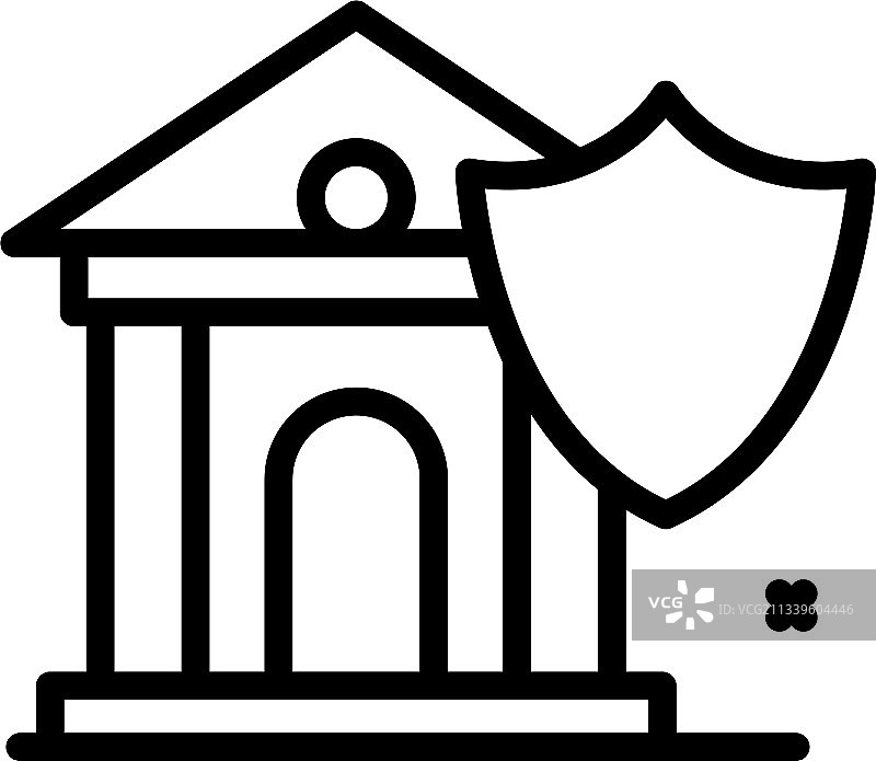 安全银行图标轮廓风格图片素材