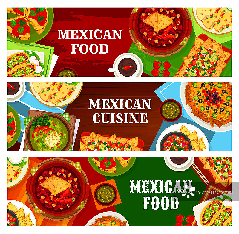 墨西哥菜横幅食物菜单菜餐图片素材