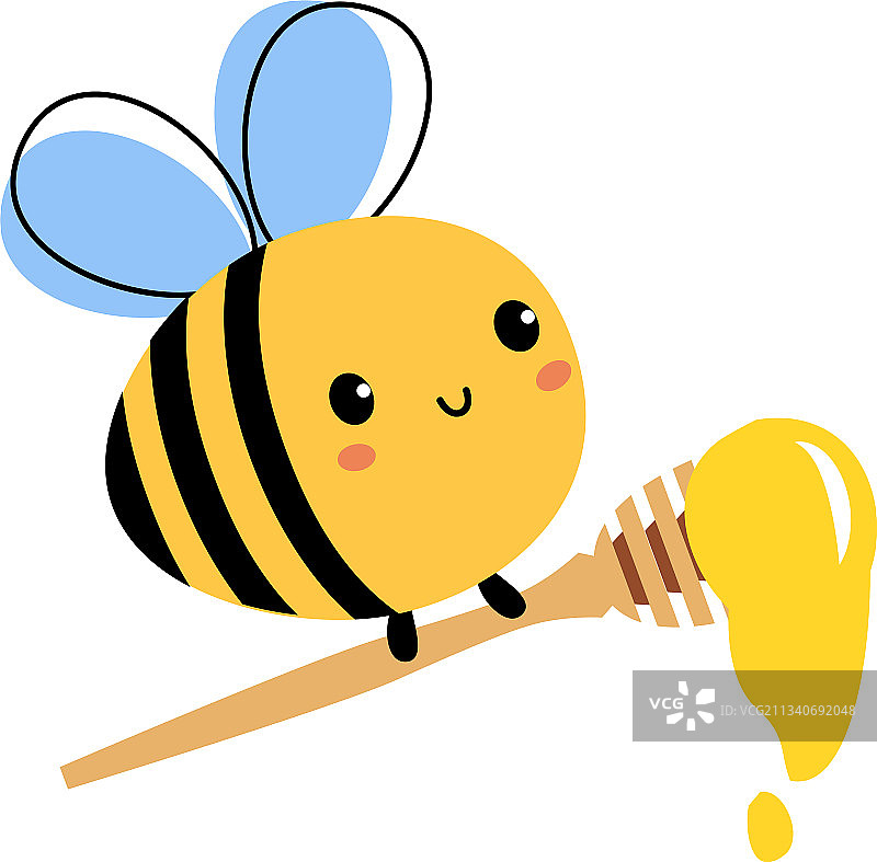 可爱的蜜蜂飞木蜂蜜舀可爱的昆虫图片素材