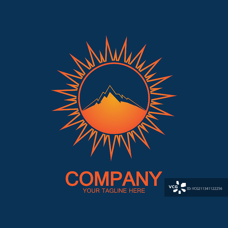 太阳山标志图标设计股票图片素材
