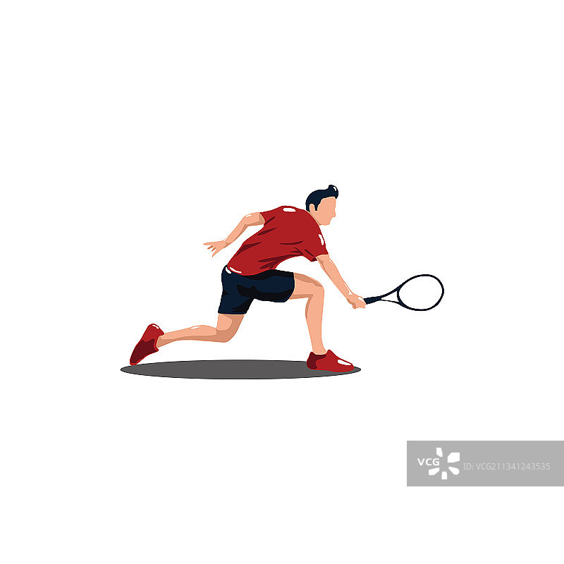 运动员反手挥动网球拍图片素材