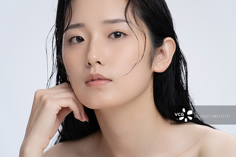 中国女人精致妆面图片素材