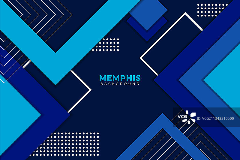 抽象几何形状孟菲斯风格蓝色图片素材