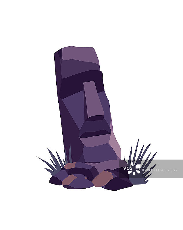 复活节岛上的石面古摩埃石像图片素材