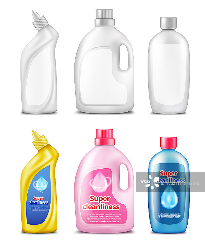 用于清洁产品的塑料瓶图片素材