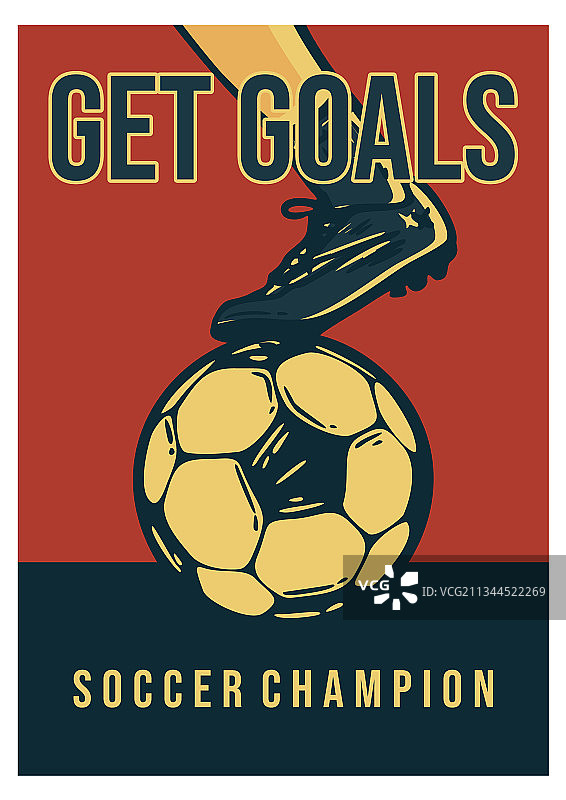 海报设计获得足球冠军的目标图片素材