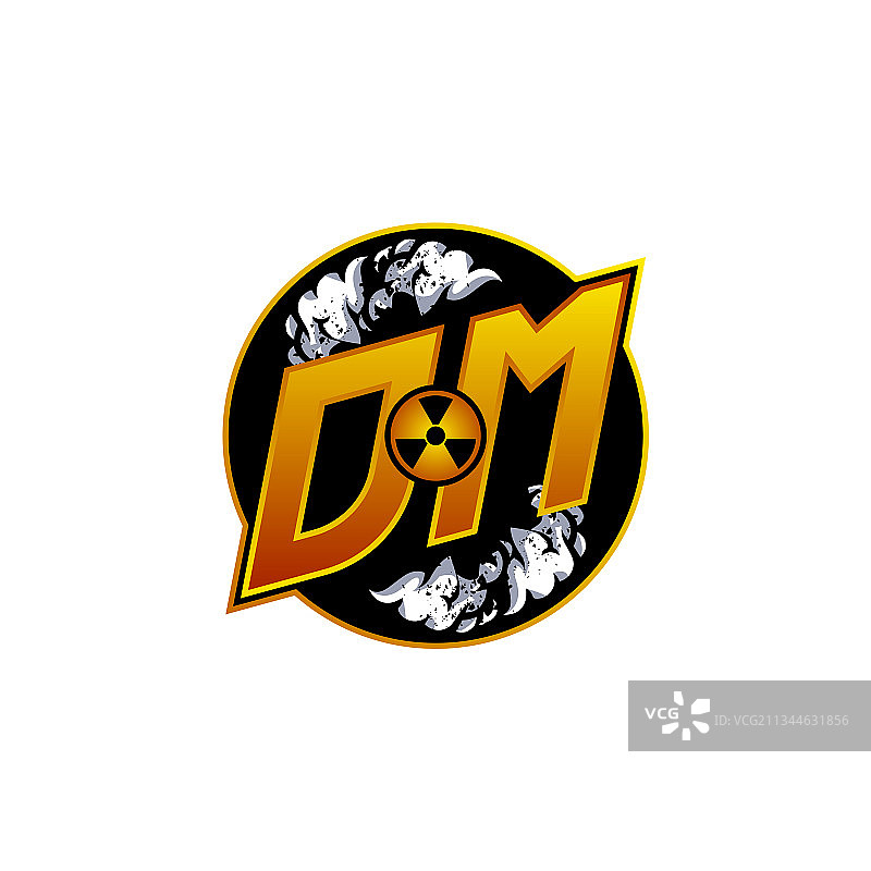 Dm标志字母组合电子竞技游戏与气体形状图片素材