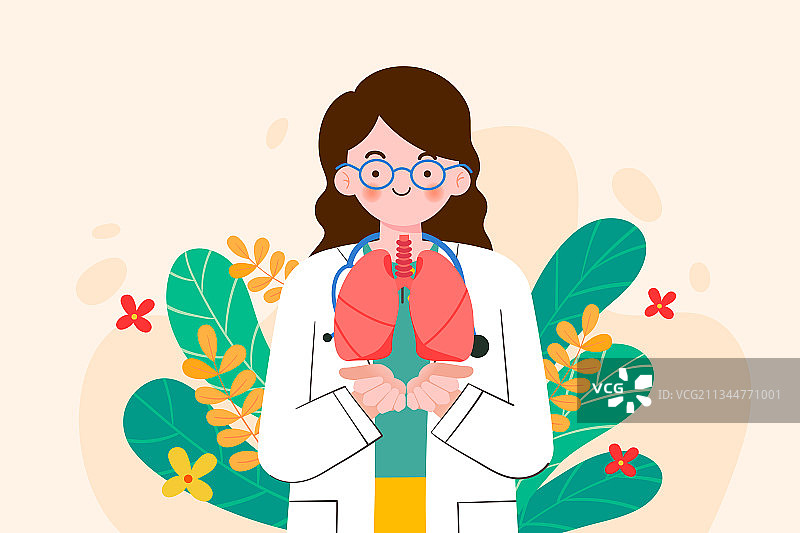 治疗肺部相关疾病矢量插画图片素材
